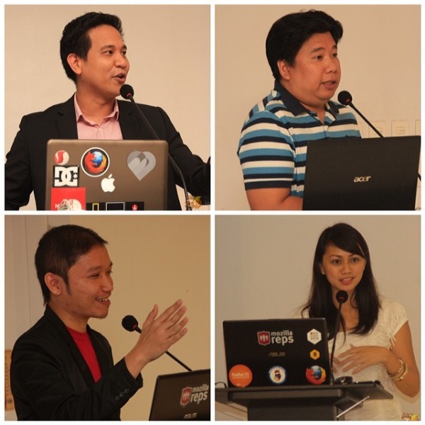 Social Media Series (Blogging 101) Speakers [Left-Right, Top-Bottom] Giancarlo Viterbo, Azrael Coladilla, Jonel Uy and Aileen "Yen" Dreyfus.